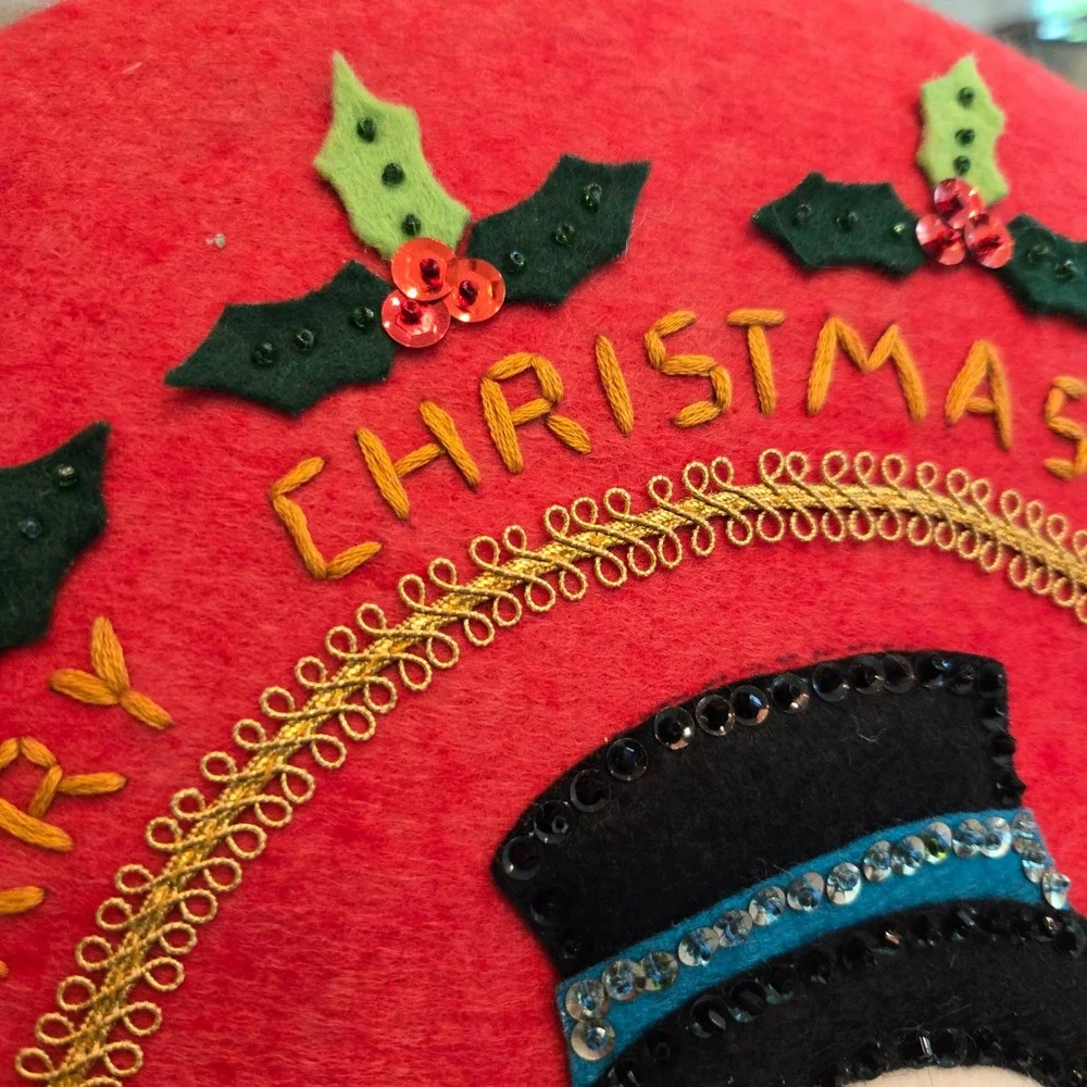 Vintage MCM Felt Pillow 14